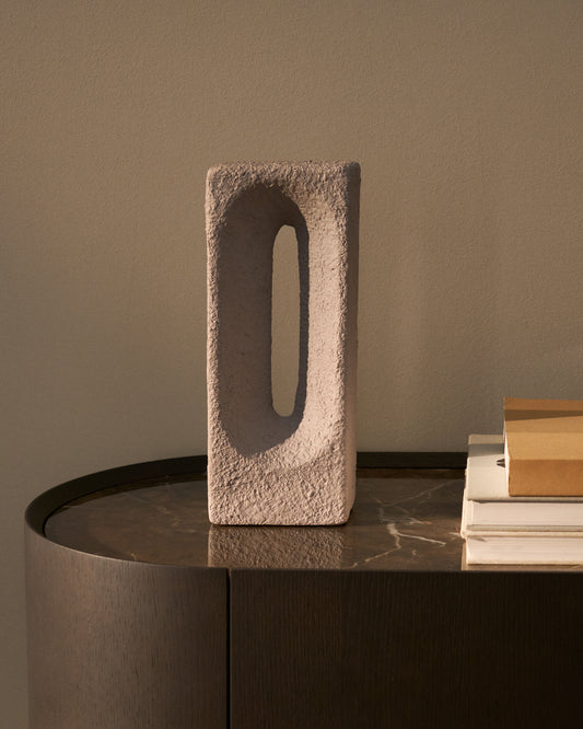 Vriona light grey papier-mâché sculpture 13.5 x 33.5 cm