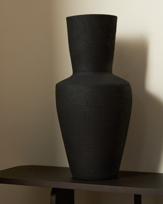 Nerun black terracotta vase 72 cm