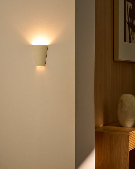 Ceren white ceramic wall lamp 13 cm