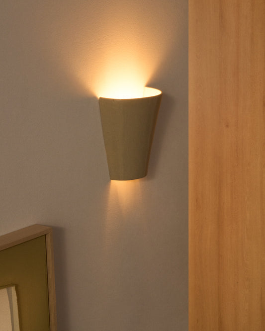 Ceren beige ceramic wall lamp 21 cm