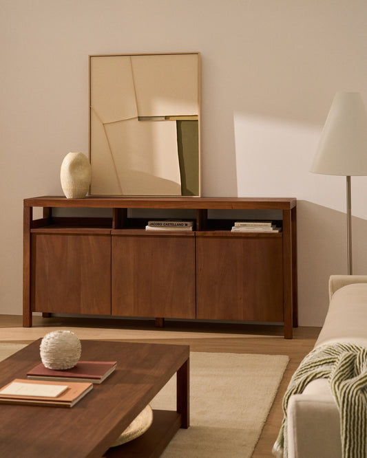 Norani sideboard in solid acacia wood and acacia veneer 180 x 85 cm