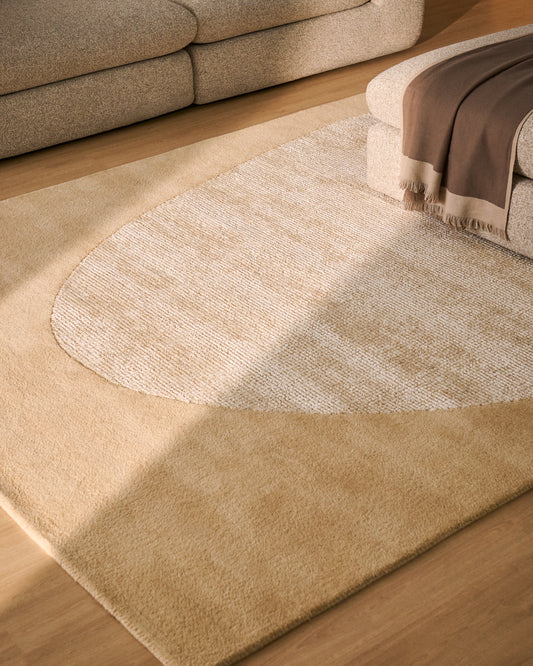 Ivena beige wool rug 200 x 300 cm
