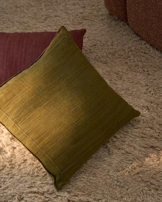 Brellet green silk cushion cover 45 x 45 cm