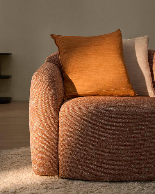 Brellet orange silk cushion cover 45 x 45 cm