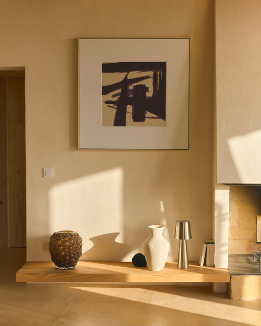 Arenys small table lamp in metal with a shiny silver finish
