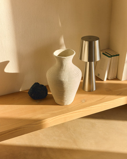 Pria beige papier-mâché vase 36cm