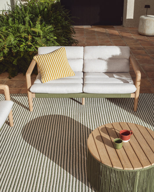 Ardelia green and beige synthetic fibre rug 160 x 230cm