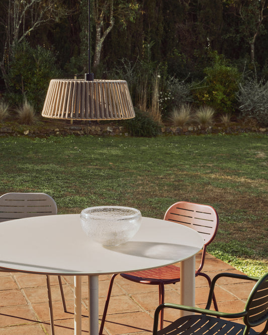 Aldet ceiling lamp shade in beige flat rope cord Ø46cm