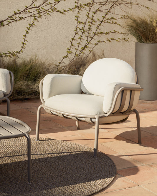 Despas ecru synthetic fibre rug Ø200cm