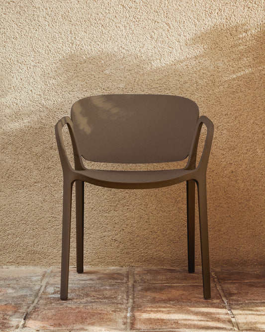 Ania stackable outdoor chair in dark brown