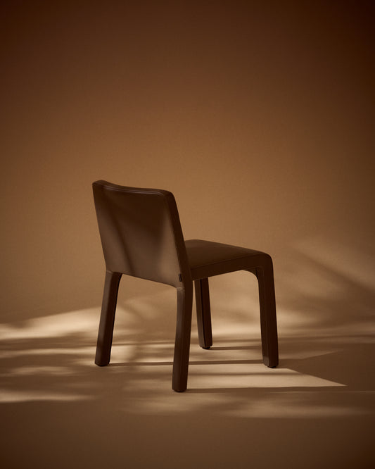 Loria stackable chair in brown polyurethane FSC 100%