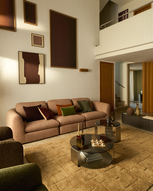 Helun wool rug with brown graphic 200 x 300 cm