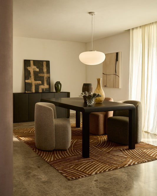 Erisia extendable table in solid oak wood with an ebonized finish 180 (230) x 90 cm FSC 100%