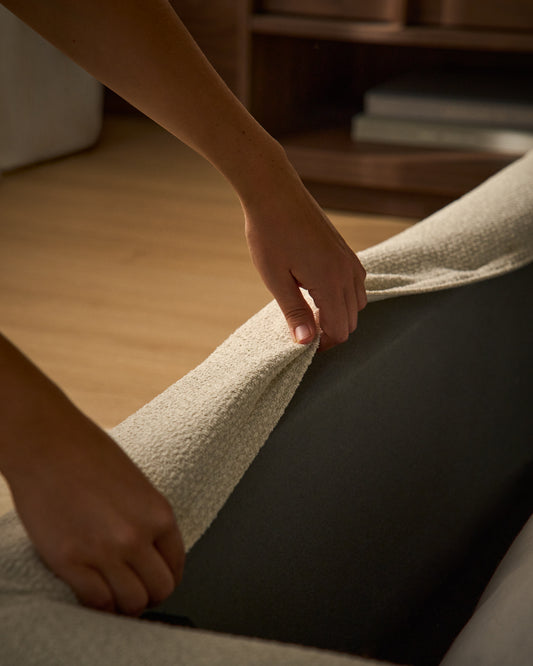 Martina bed cover in ecru chenille for mattress 180 x 200cm