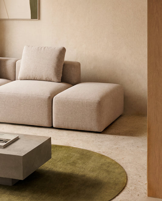 Blok beige chenille cushion 50 x 60cm
