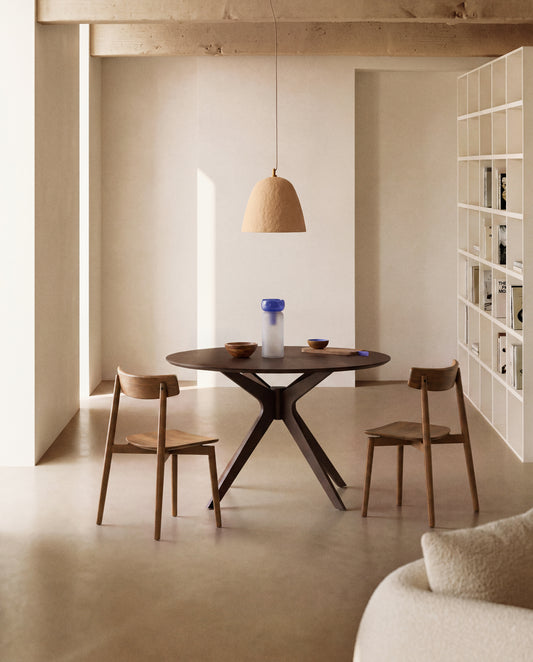 Evera chair in oak veneer with walnut finish