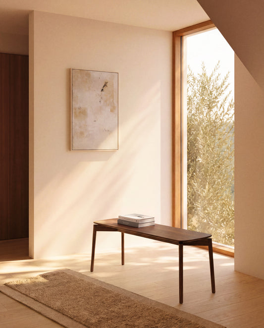 Evera bench in oak veneer with walnut finish 122cm