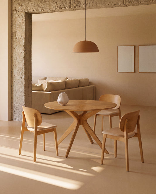 Naanim round table in oak veneer, Ø 100 cm
