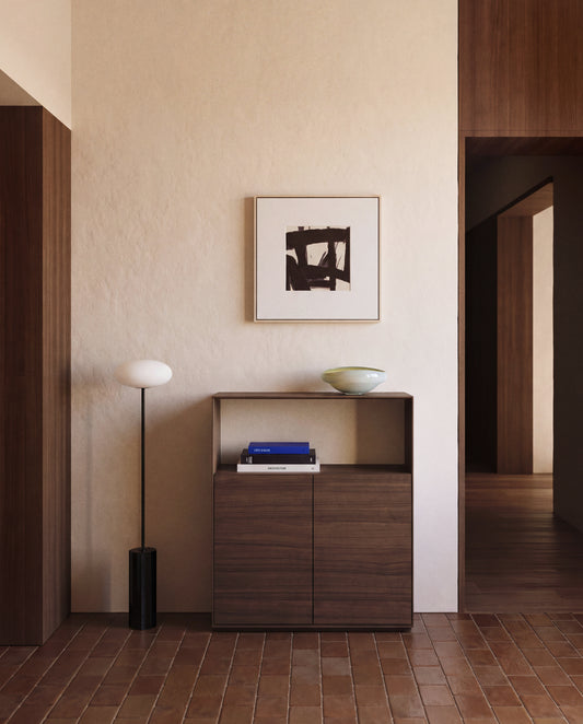 Visala walnut-veneer shelf 90 x 106 cm FSC Mix Credit