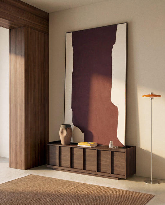 Onix TV stand with a walnut veneer in a dark finish, 150 x 47 cm FSC Mix Credit