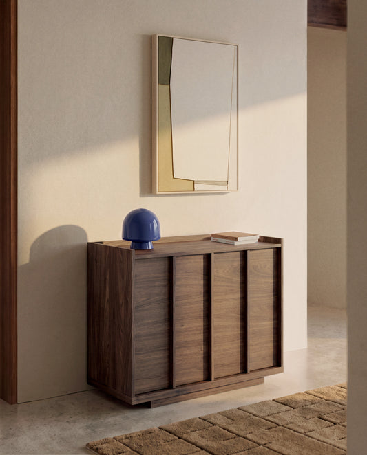 Onix sideboard with a walnut veneer in a dark finish, 100 x 80 cm FSC Mix Credit