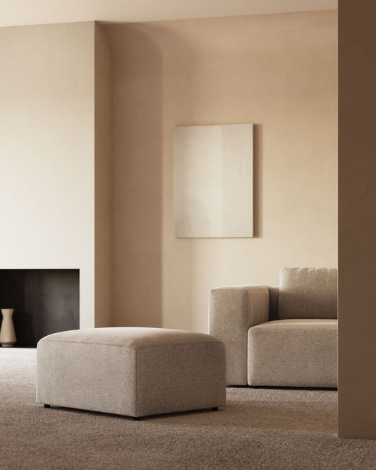 Blok beige chenille footrest 90 x 74cm FSC Mix Credit