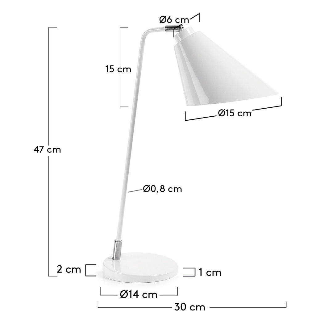 Tipir table lamp in steel with white finish