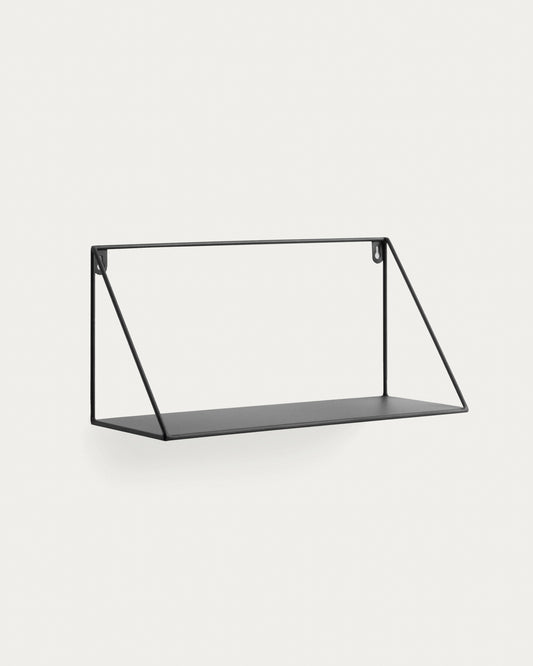 Teg triangular shelf in steel with black finish 40 x 20 cm