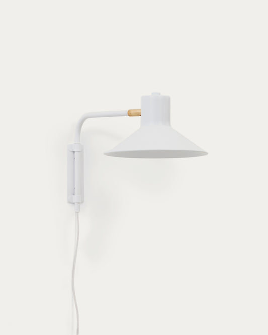 Aria small steel wall light with white finish