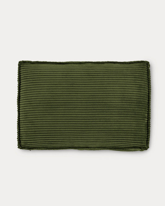 Blok cushion in green thick corduroy 40 x 60cm