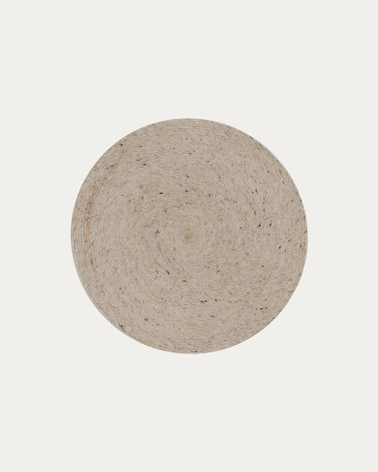 Takashi 100% grey wool round rug, Ø 150 cm