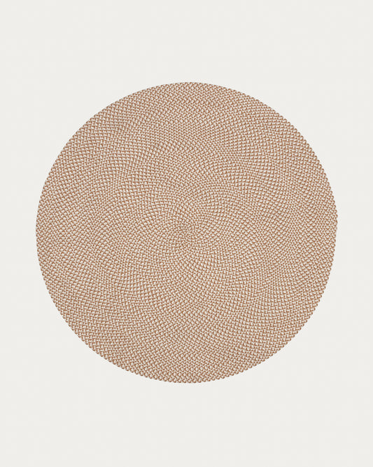Rodhe 100% PET round rug in beige, Ø 150 cm