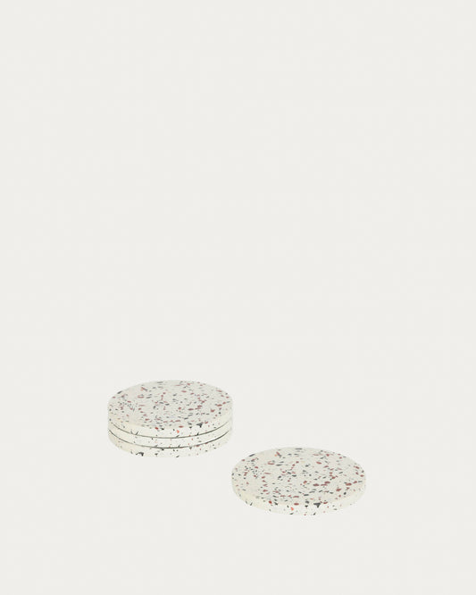 Tiana white 4 coasters set