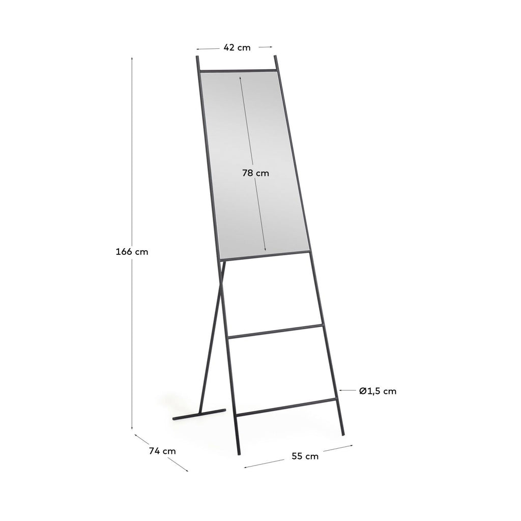 Norland black metal full-length mirror 55 x 166 cm