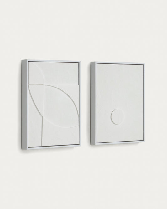 Brunella set of two white pictures 32 x 42 cm