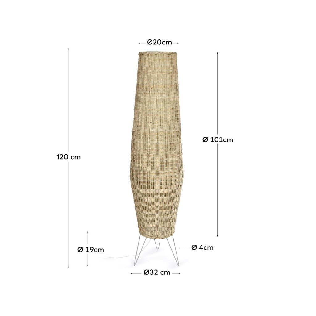 Kamaria large rattan table lamp with natural finish