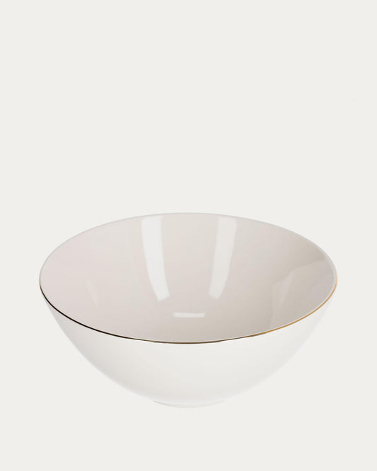 Taisia large porcelain bowl in white