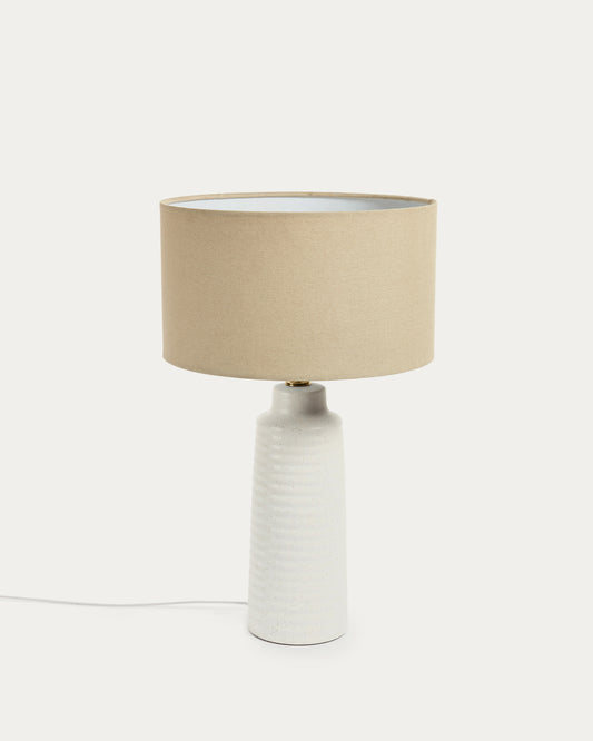 Mijal ceramic table lamp with a white finish