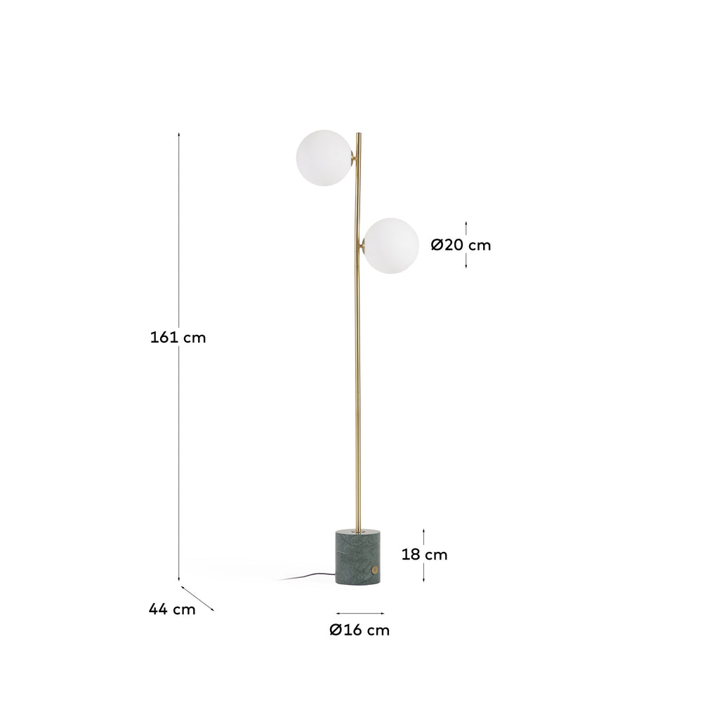 Lonela floor lamp in marble with green finish