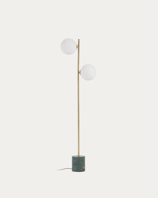 Lonela floor lamp in marble with green finish