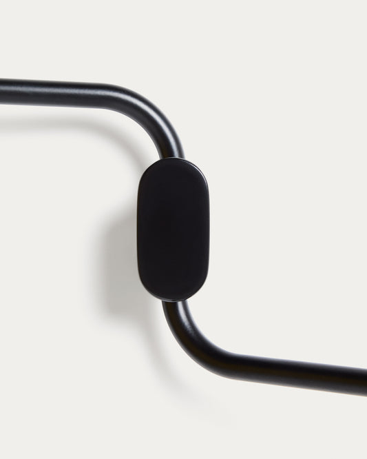 Black metal Arely twin-handle towel rail