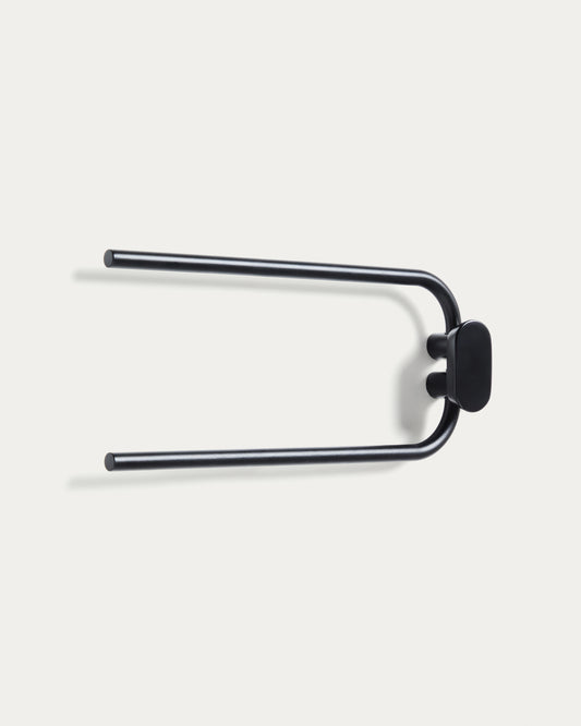 Black metal Arely twin-handle towel rail