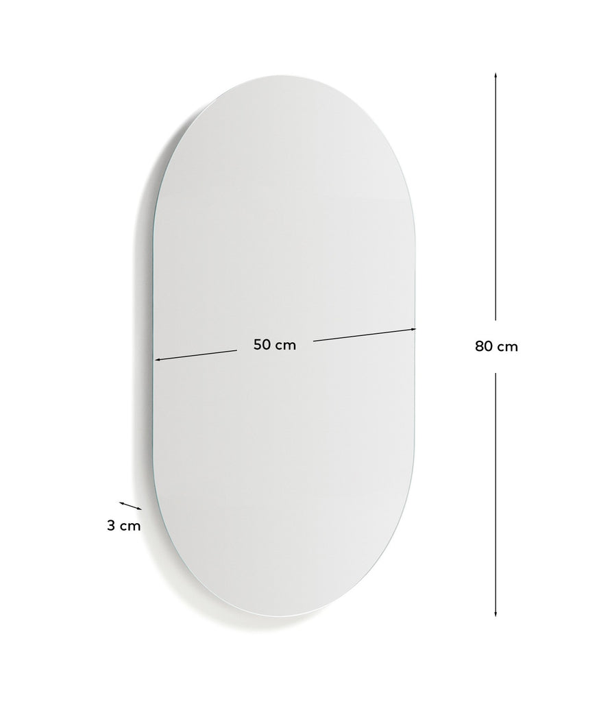 Donia oval bathroom mirror 80 x 50cm