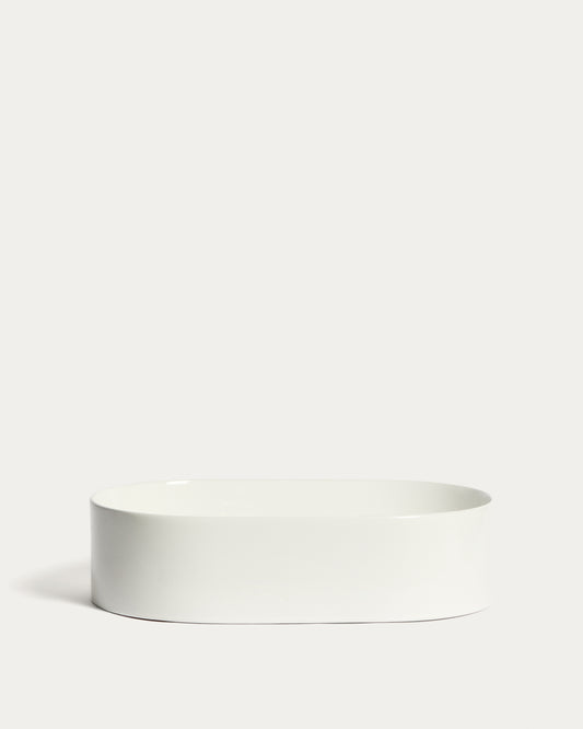 Ovara countertop basin in white glazed ceramic 50 x 31 cm