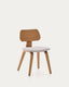 Gena chair in oak veneer and beige chenille