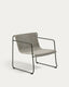Maurina stackable armchair in green galvanised steel and ecru and grey rope cord