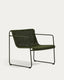 Maurina stackable armchair in green galvanised steel and green rope cord
