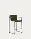 Maurina stool in green galvanised steel and green rope cord 64,5cm