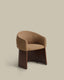 Bosca chair in brown chenille and walnut veneer FSC 100%