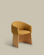 Bosca chair in ochre chenille and oak veneer FSC 100%